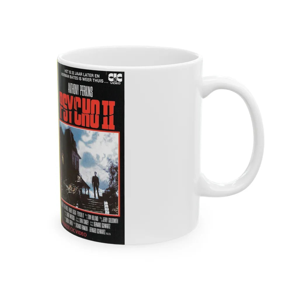 PSYCHO 2 (VHS COVER) - White Coffee Mug-Go Mug Yourself