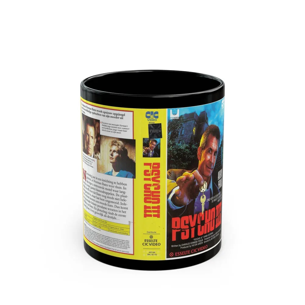 PSYCHO 3 (VHS COVER) - Black Coffee Mug-11oz-Go Mug Yourself