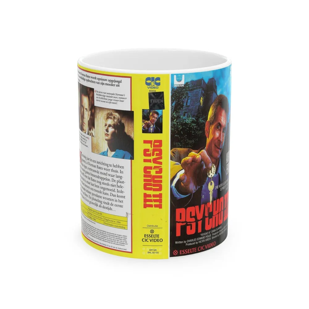 PSYCHO 3 (VHS COVER) - White Coffee Mug-11oz-Go Mug Yourself