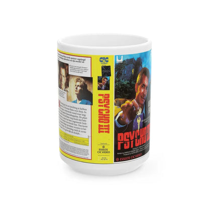 PSYCHO 3 (VHS COVER) - White Coffee Mug-15oz-Go Mug Yourself