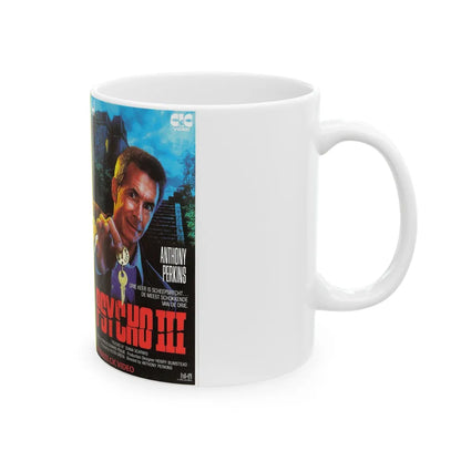 PSYCHO 3 (VHS COVER) - White Coffee Mug-Go Mug Yourself