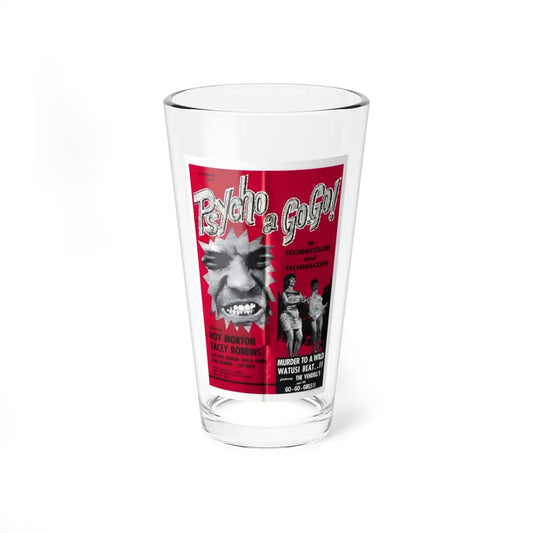 PSYCHO A GOGO 1965 Movie Poster - Pint Glass 16oz-16oz-Go Mug Yourself