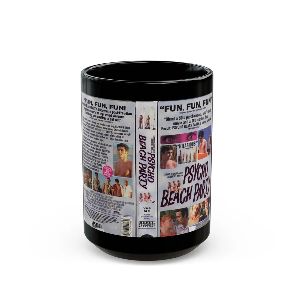 PSYCHO BEACH PARTY (VHS COVER) - Black Coffee Mug-15oz-Go Mug Yourself