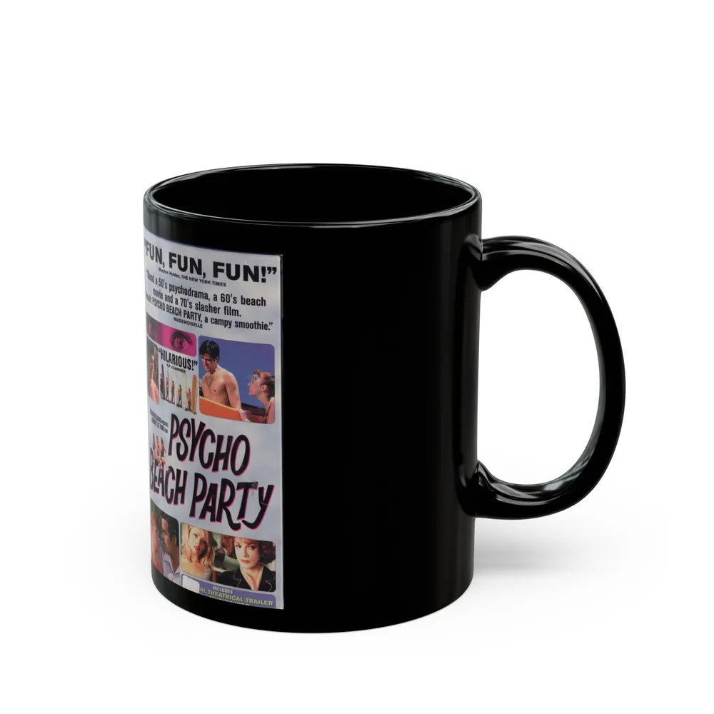 PSYCHO BEACH PARTY (VHS COVER) - Black Coffee Mug-Go Mug Yourself