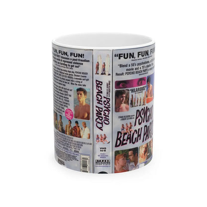 PSYCHO BEACH PARTY (VHS COVER) - White Coffee Mug-11oz-Go Mug Yourself