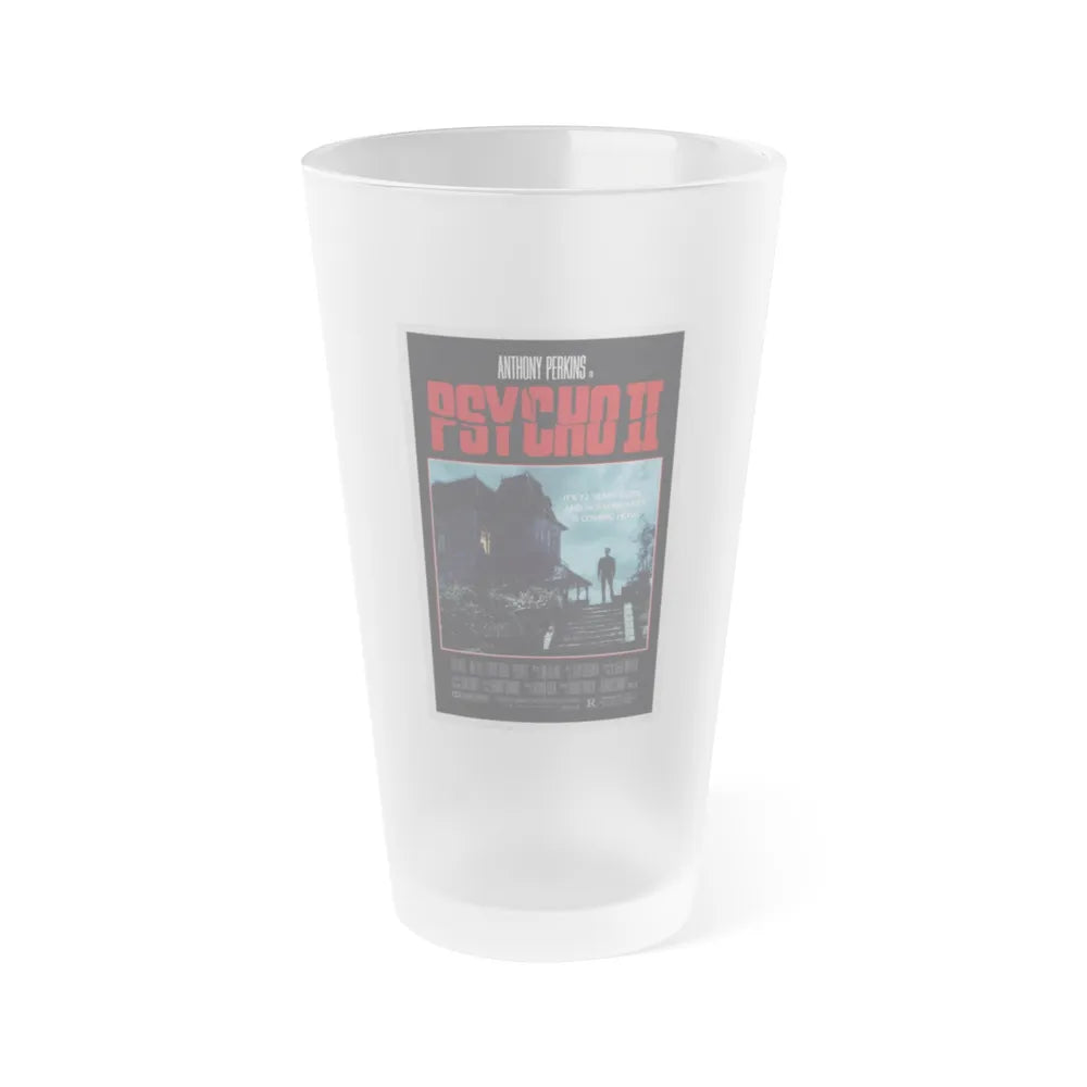 PSYCHO II 1983 Movie Poster - Frosted Pint Glass 16oz-Go Mug Yourself