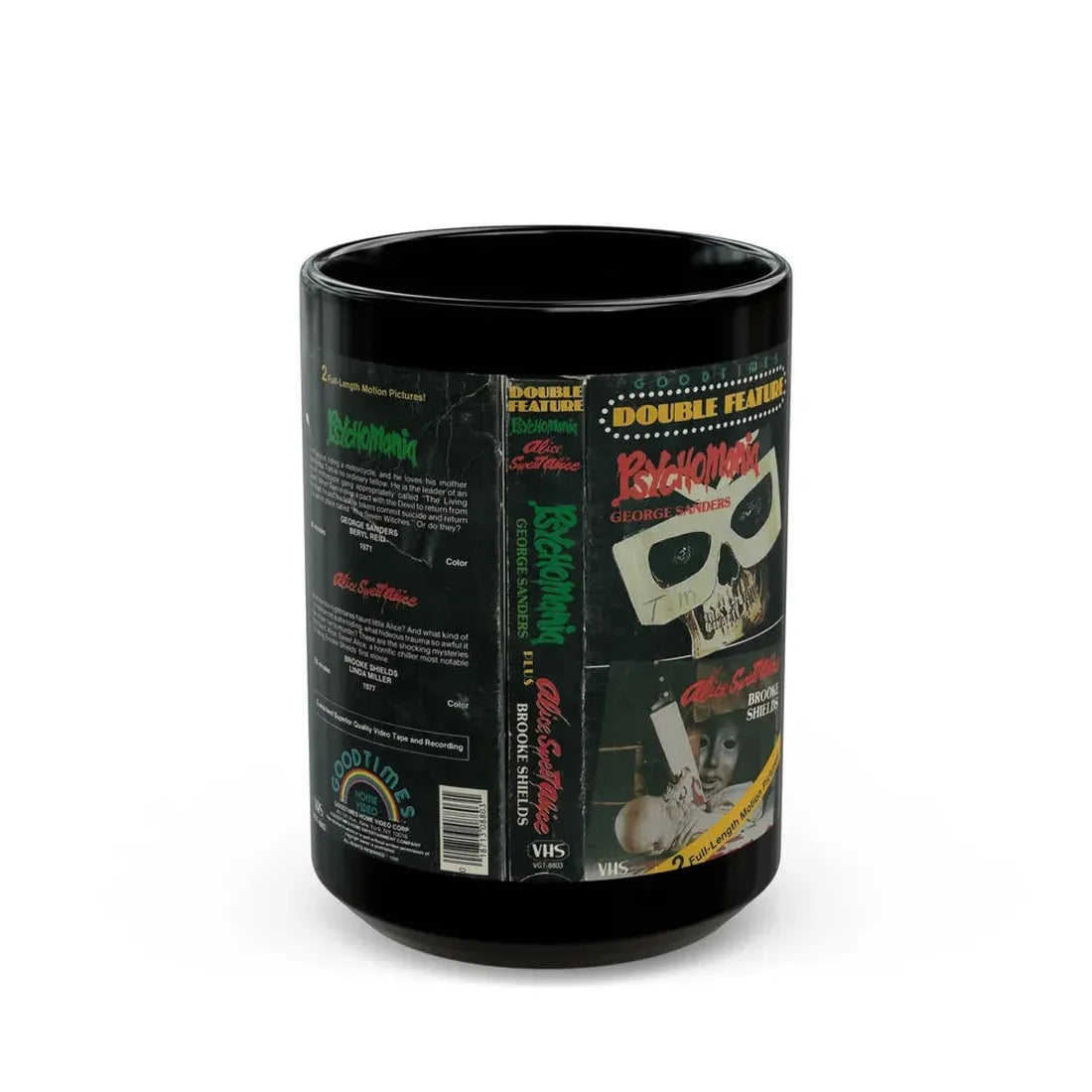 PSYCHOMANIA AND ALICE SWEET ALICE (VHS COVER) - Black Coffee Mug 15oz - Go Mug Yourself