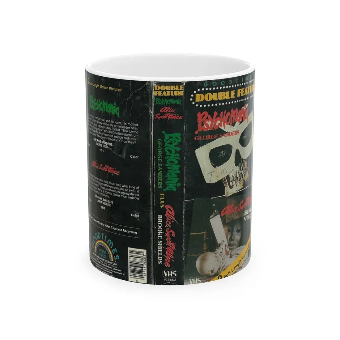 PSYCHOMANIA AND ALICE SWEET ALICE (VHS COVER) - White Coffee Mug 11oz - Go Mug Yourself