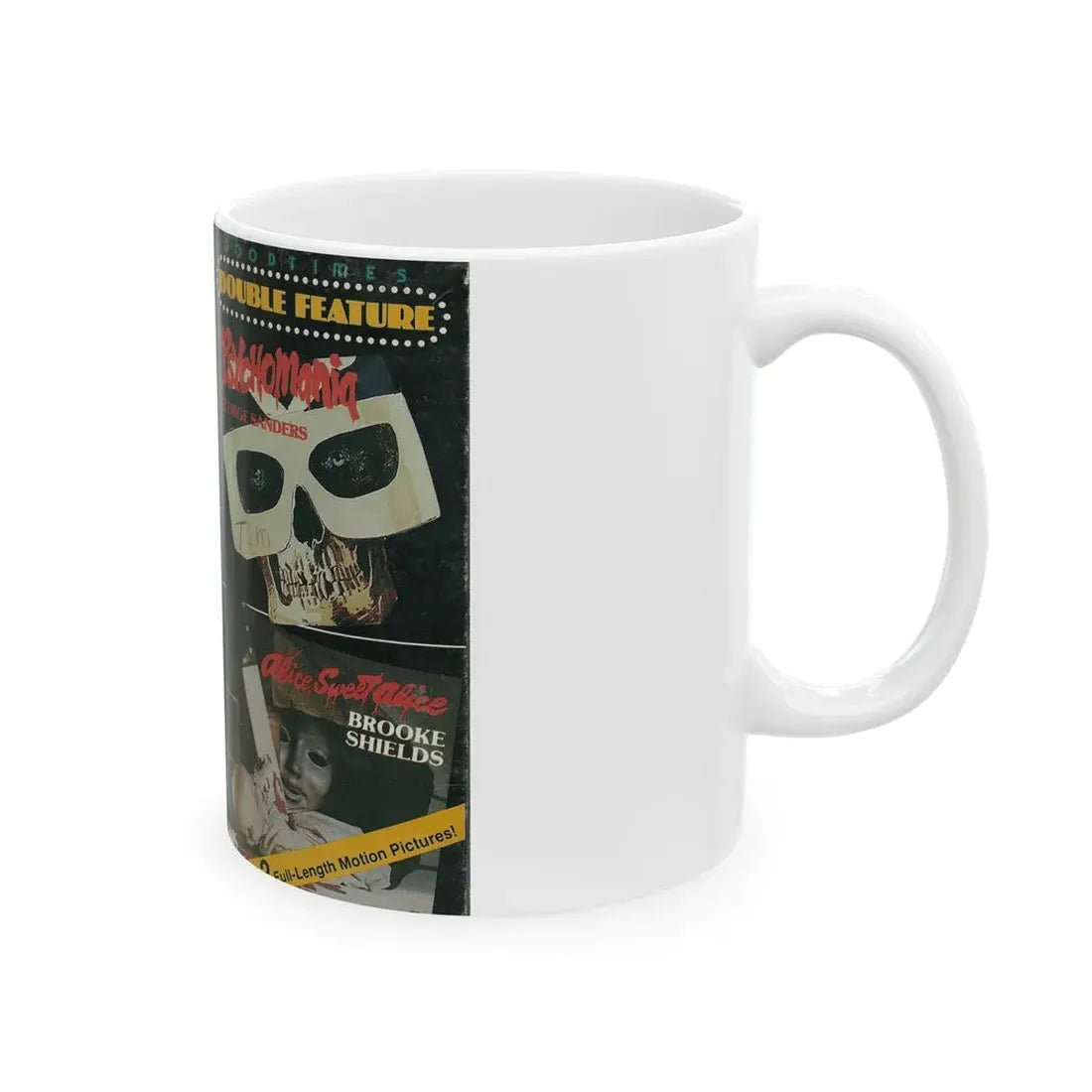 PSYCHOMANIA AND ALICE SWEET ALICE (VHS COVER) - White Coffee Mug - Go Mug Yourself