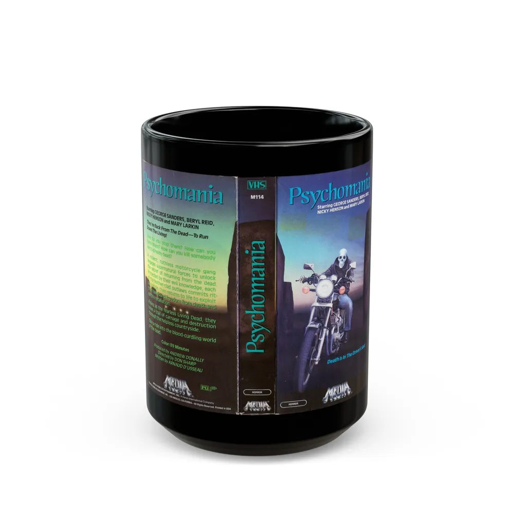 PSYCHOMANIA VERSION2 (VHS COVER) - Black Coffee Mug-15oz-Go Mug Yourself