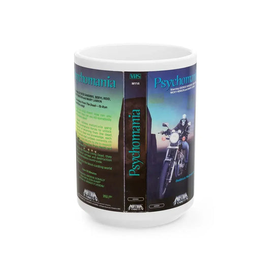 PSYCHOMANIA VERSION2 (VHS COVER) - White Coffee Mug 15oz - Go Mug Yourself