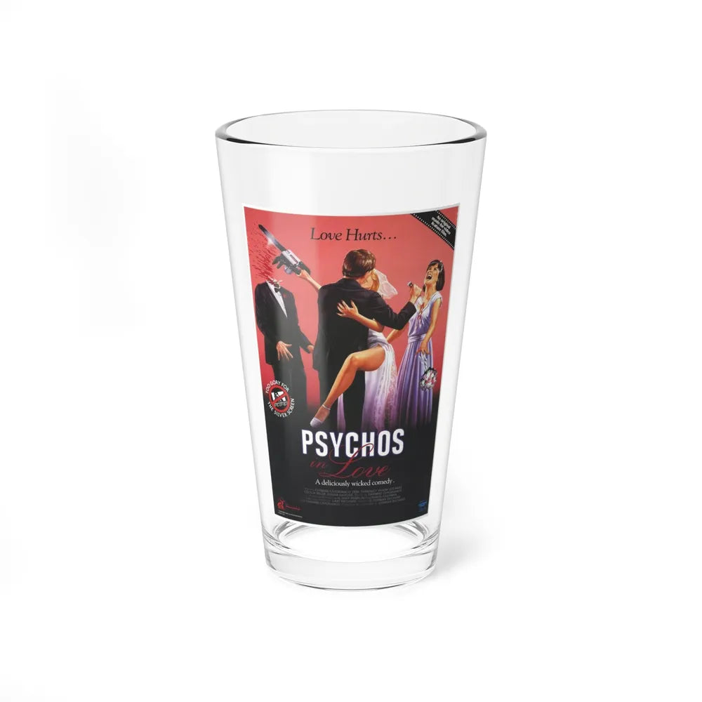 PSYCHOS IN LOVE 1987 Movie Poster - Pint Glass 16oz-16oz-Go Mug Yourself