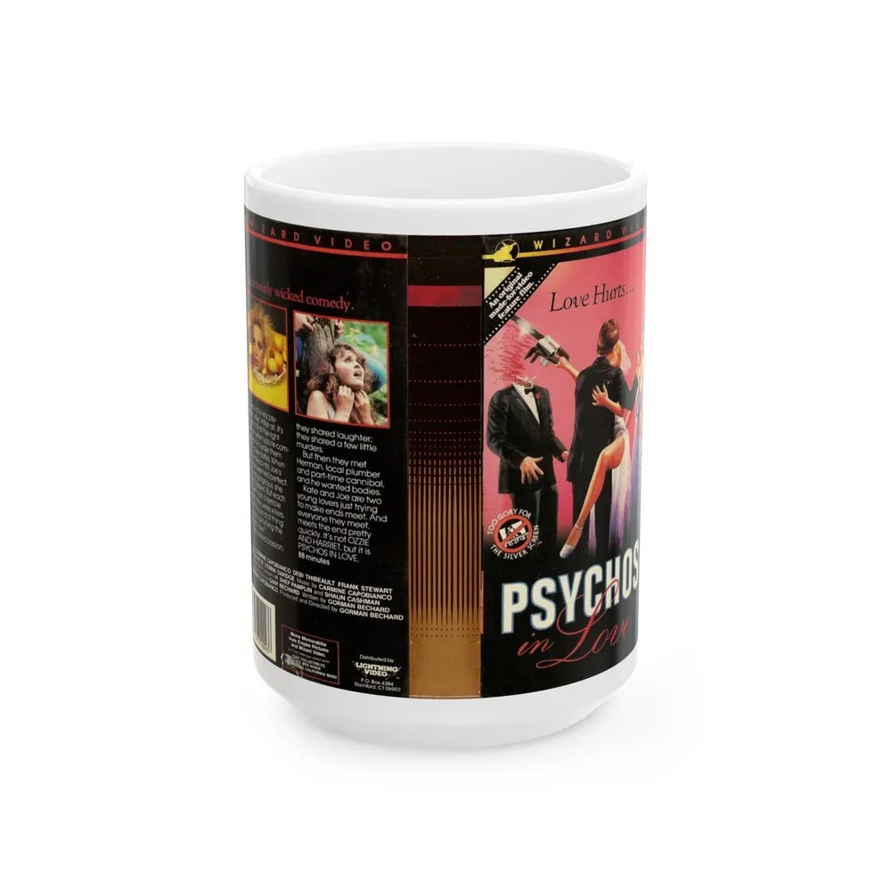 PSYCHOS IN LOVE (VHS COVER) - White Coffee Mug-15oz-Go Mug Yourself