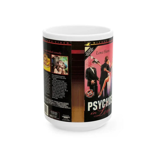 PSYCHOS IN LOVE (VHS COVER) - White Coffee Mug 15oz - Go Mug Yourself