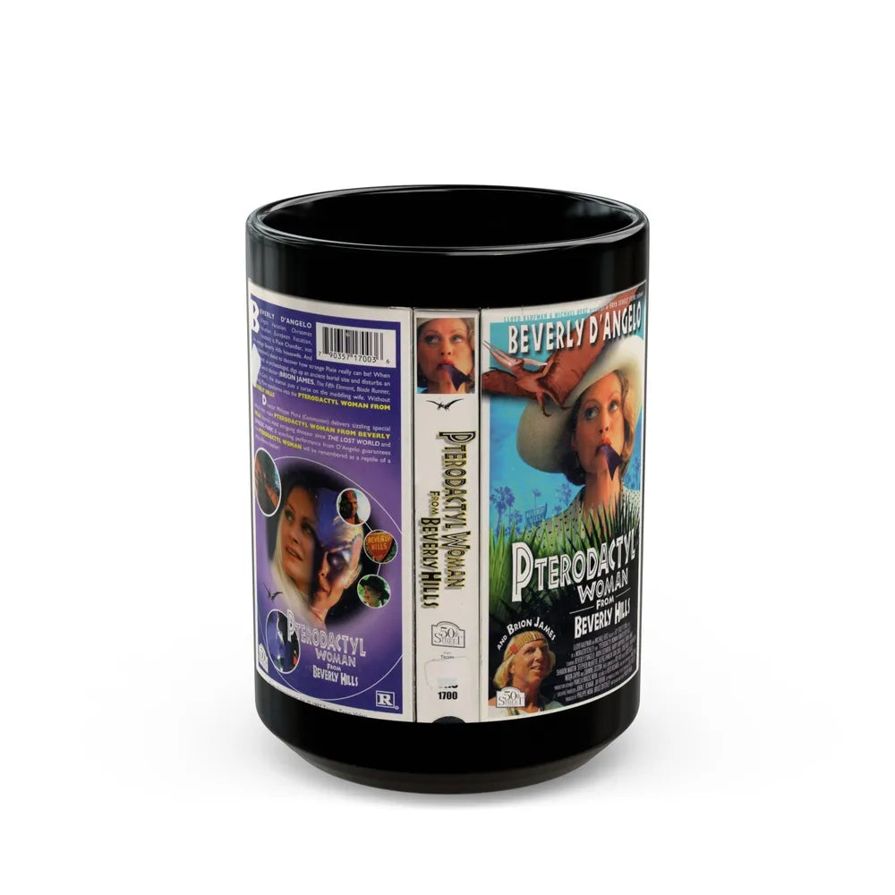 PTERODACTYL WOMAN FROM BEVERLY HILLS (VHS COVER) - Black Coffee Mug-15oz-Go Mug Yourself