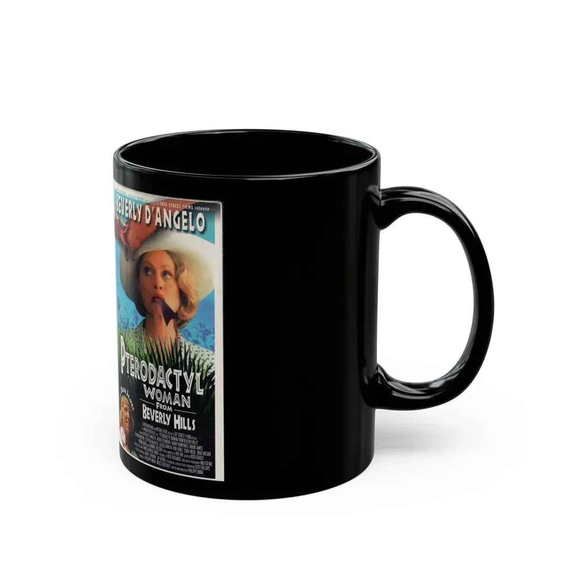 PTERODACTYL WOMAN FROM BEVERLY HILLS (VHS COVER) - Black Coffee Mug - Go Mug Yourself