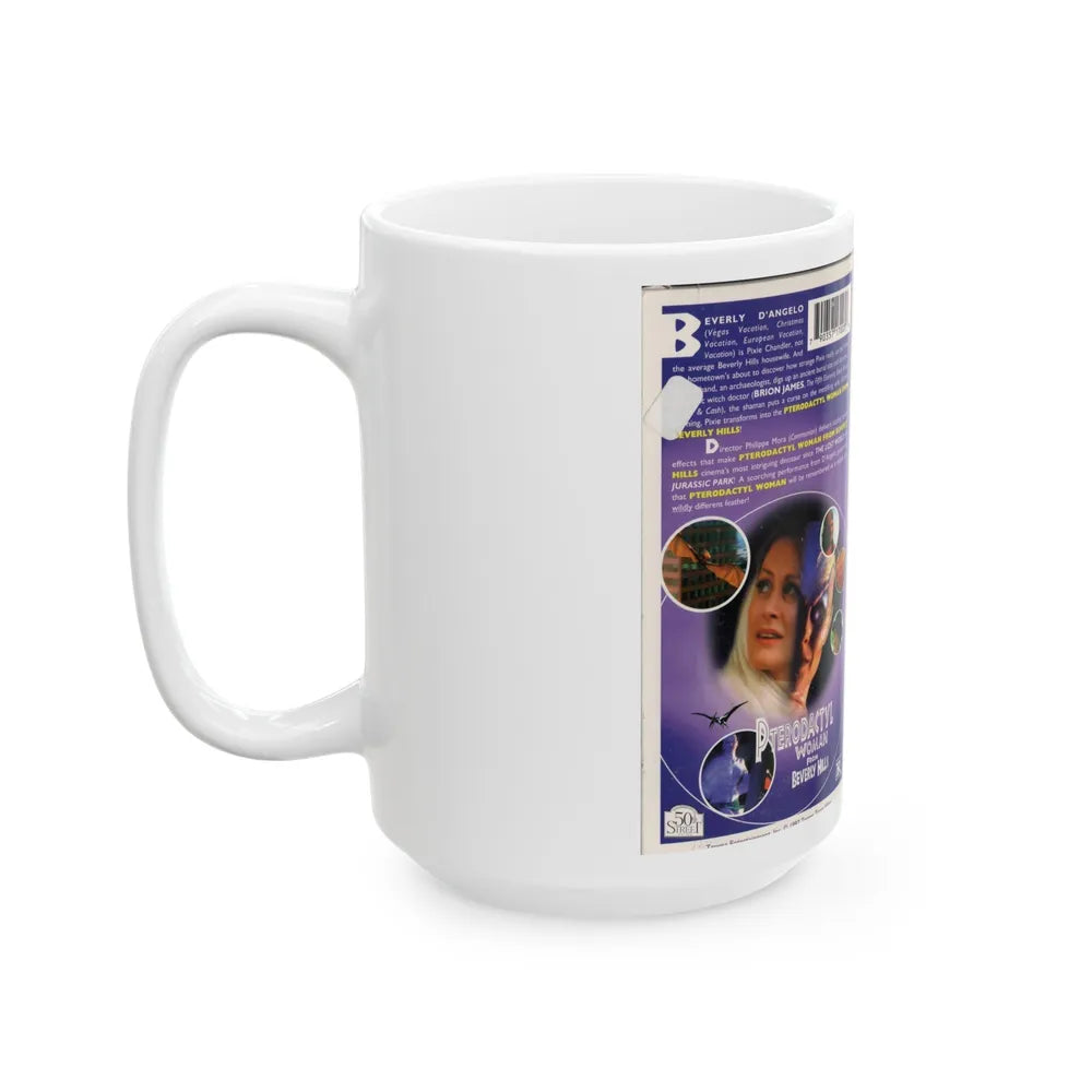 PTERODACTYL WOMAN FROM BEVERLY HILLS (VHS COVER) - White Coffee Mug-Go Mug Yourself