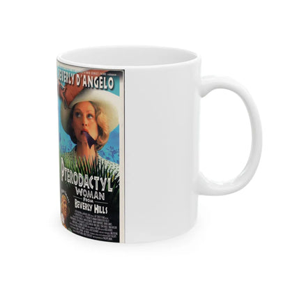 PTERODACTYL WOMAN FROM BEVERLY HILLS (VHS COVER) - White Coffee Mug-Go Mug Yourself