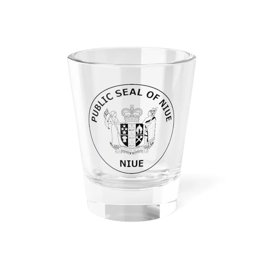 Public Seal of Niue stamp (New Zealand) (Coat of Arms) Shot Glass 1.5oz 1.5oz - Go Mug Yourself