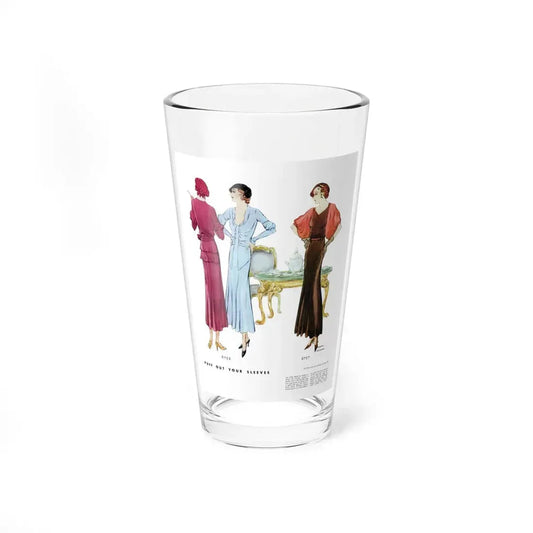 Puff Out Your Sleeves, McCall's, December 1931 (Magazine Illustration) Pint Glass 16oz 16oz - Go Mug Yourself
