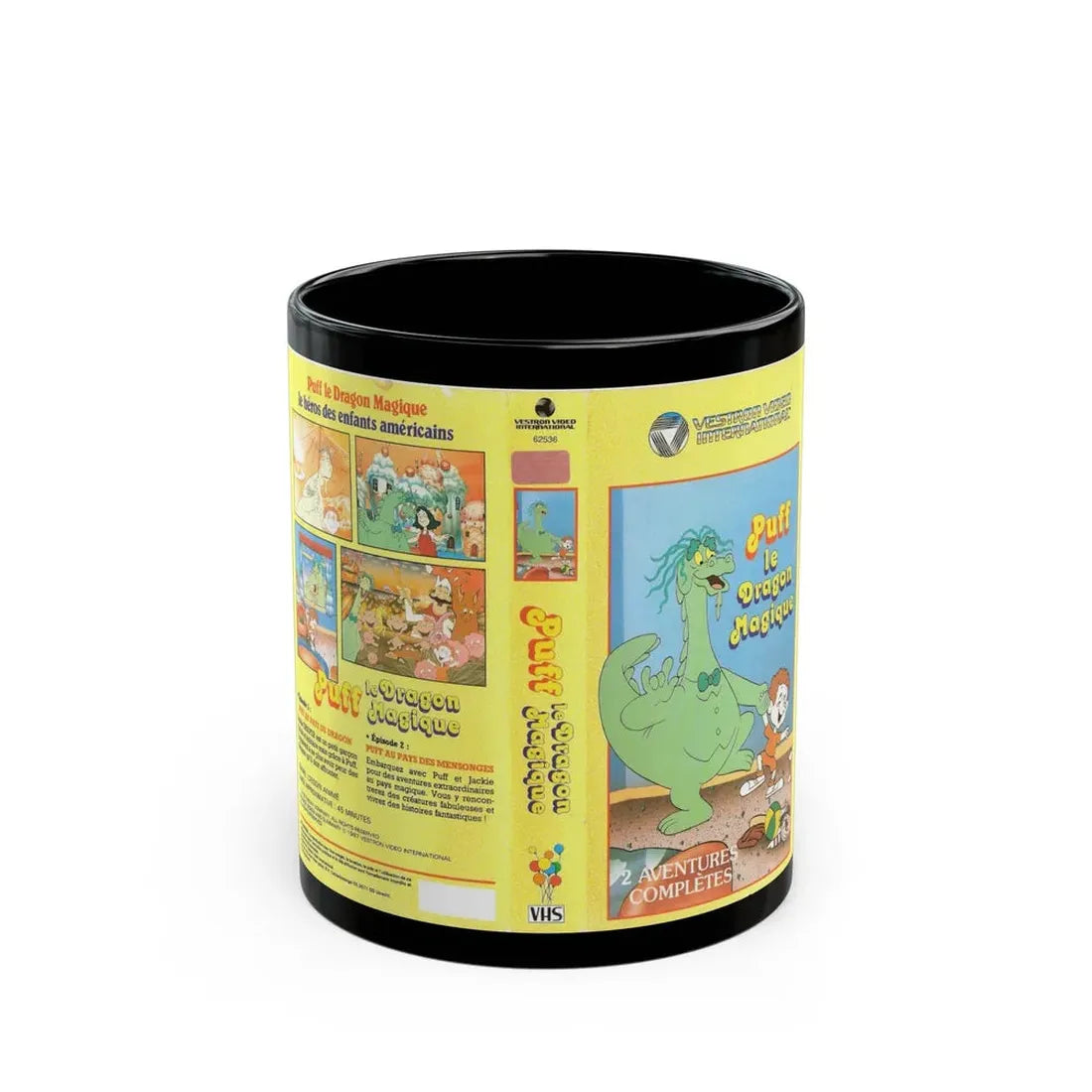 PUFF THE MAGIC DRAGON (VHS COVER) - Black Coffee Mug 11oz - Go Mug Yourself