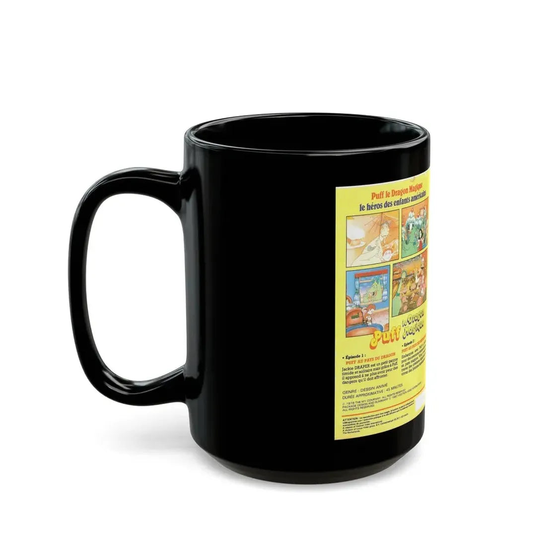 PUFF THE MAGIC DRAGON (VHS COVER) - Black Coffee Mug - Go Mug Yourself