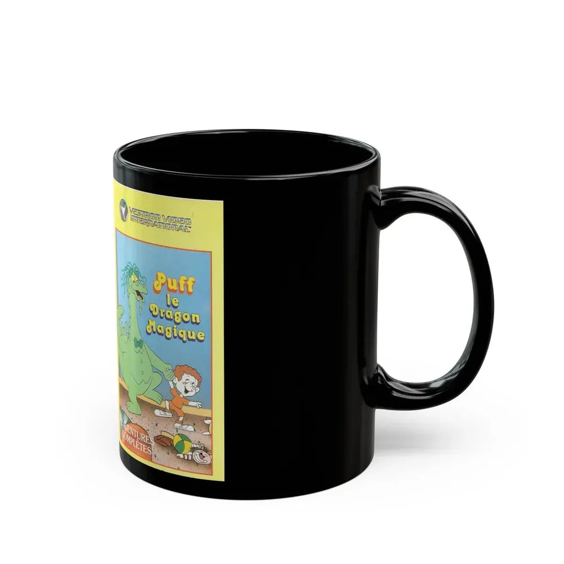 PUFF THE MAGIC DRAGON (VHS COVER) - Black Coffee Mug - Go Mug Yourself