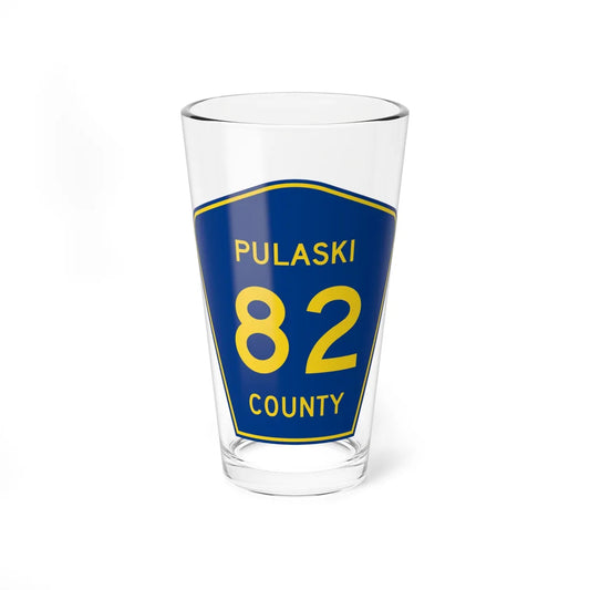 Pulaski County Route 82 AR (Arkansas) (Road Sign) Pint Glass 16oz 16oz - Go Mug Yourself