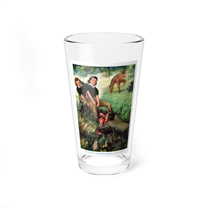 pull, jill, pull! cried laura, exerting all her strength (Magazine Illustration) Pint Glass 16oz-16oz-Go Mug Yourself