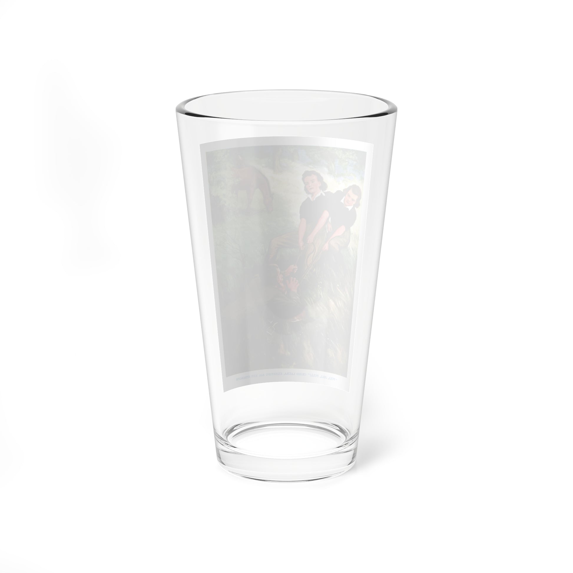 pull, jill, pull! cried laura, exerting all her strength (Magazine Illustration) Pint Glass 16oz-Go Mug Yourself