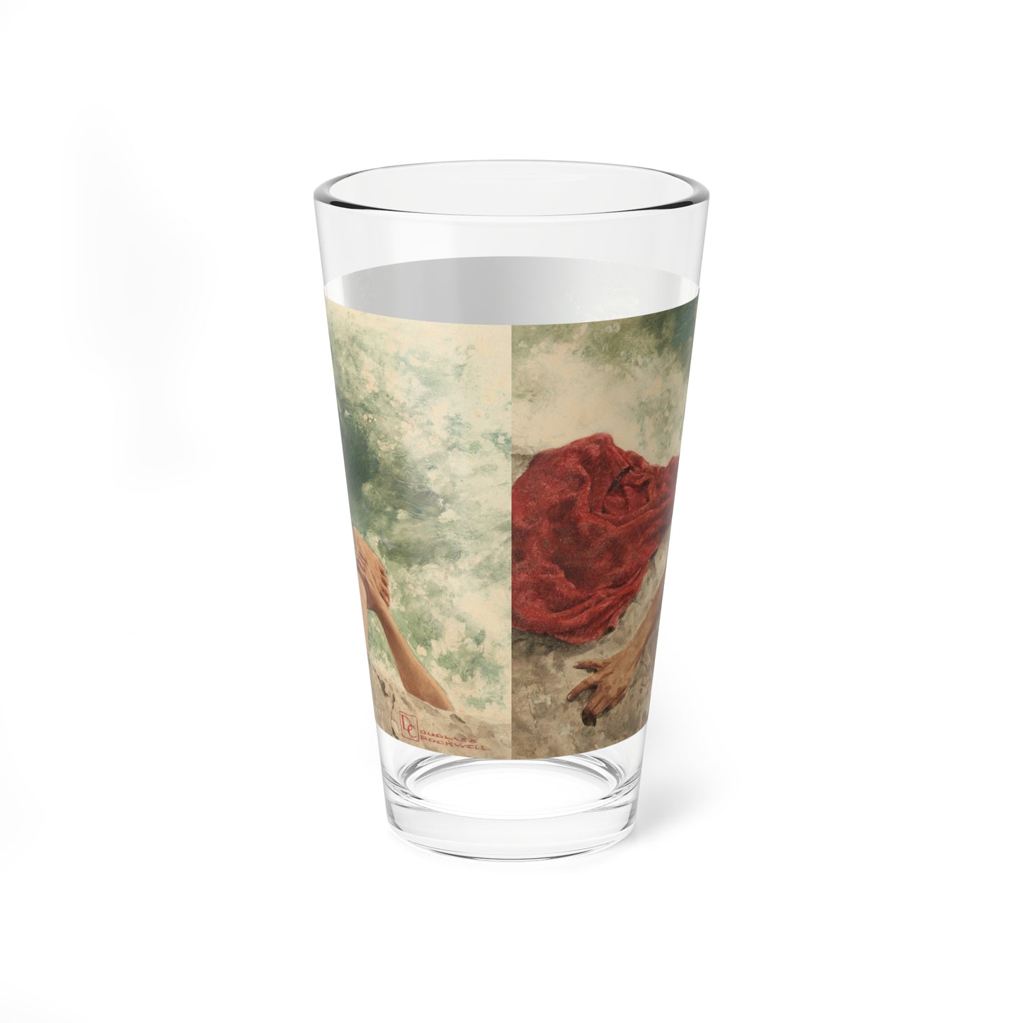 Pulling Him Back In, Saturday Evening Post story illustration (Magazine Illustration) Pint Glass 16oz-Go Mug Yourself