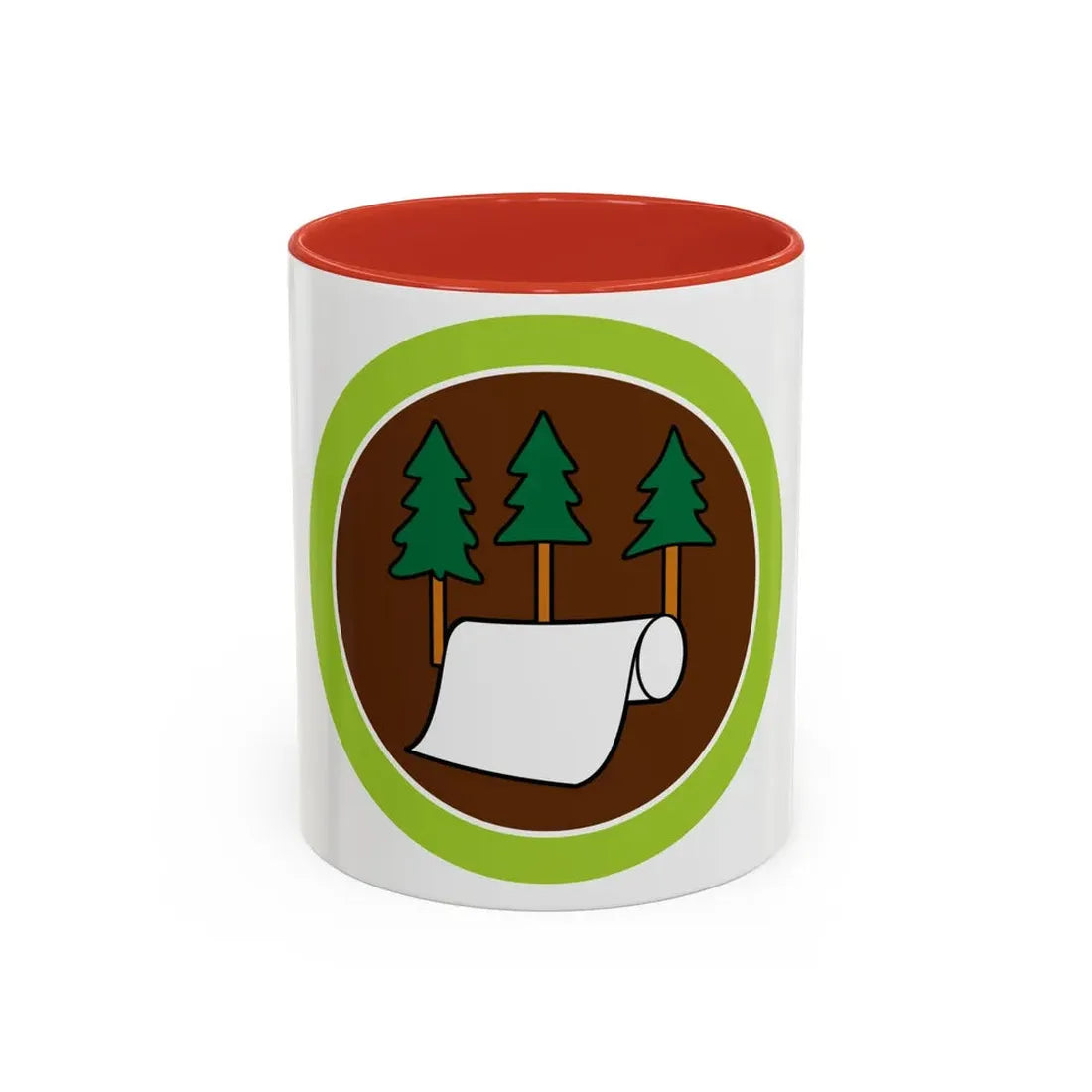 Pulp and Paper (Boy Scout Merit Badge) Accent Coffee Mug 11oz Red - Go Mug Yourself