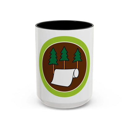 Pulp and Paper (Boy Scout Merit Badge) Accent Coffee Mug 15oz Black - Go Mug Yourself