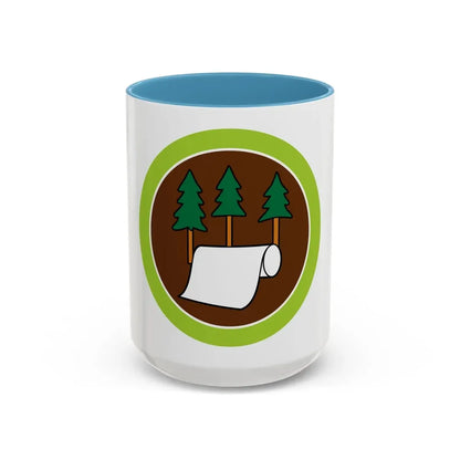 Pulp and Paper (Boy Scout Merit Badge) Accent Coffee Mug 15oz Light Blue - Go Mug Yourself