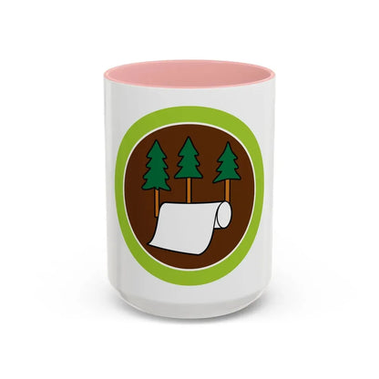 Pulp and Paper (Boy Scout Merit Badge) Accent Coffee Mug 15oz Pink - Go Mug Yourself