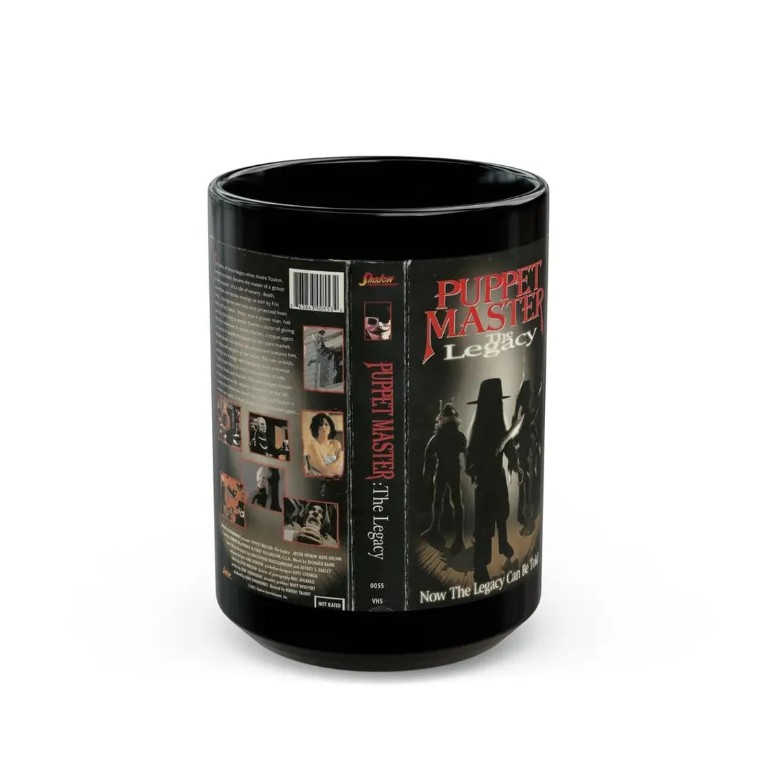 PUPPET MASTER THE LEGACY (VHS COVER) - Black Coffee Mug 15oz - Go Mug Yourself