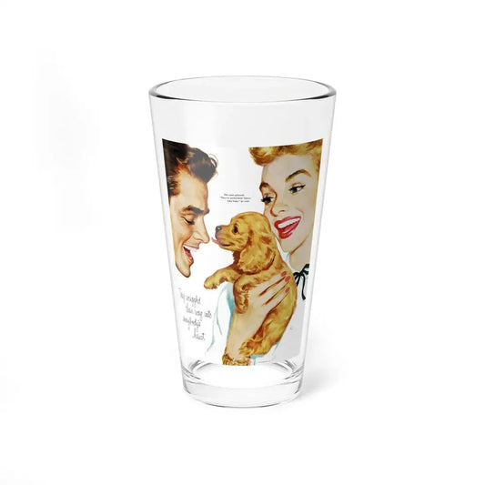 Puppies for sale, Ladies' Home Journal, November 1952 (Magazine Illustration) Pint Glass 16oz 16oz - Go Mug Yourself