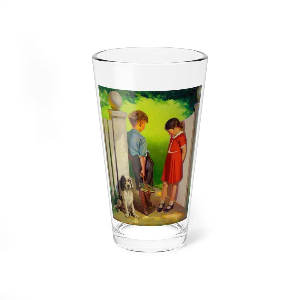 Puppy Love_1 (Magazine Illustration) Pint Glass 16oz-16oz-Go Mug Yourself