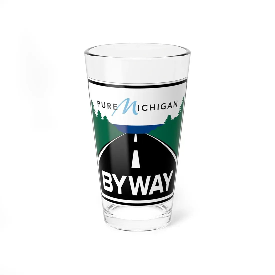 Pure Michigan Byway (Michigan) (Road Sign) Pint Glass 16oz 16oz - Go Mug Yourself