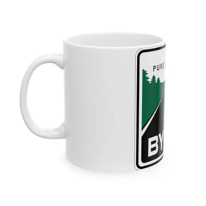 Pure Michigan Byway (Michigan) (Road Sign) White Coffee Mug - Go Mug Yourself