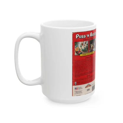 PUSS N BOOTS TRAVELS AROUND THE WORLD (VHS COVER) - White Coffee Mug - Go Mug Yourself