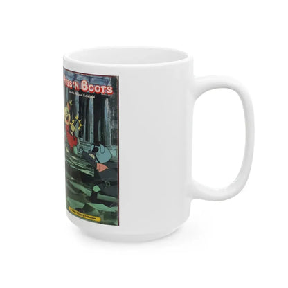 PUSS N BOOTS TRAVELS AROUND THE WORLD (VHS COVER) - White Coffee Mug - Go Mug Yourself