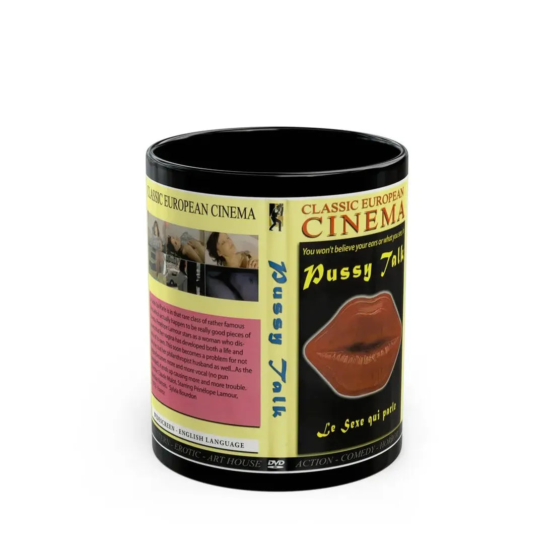 PUSSY TALK (VHS COVER) - Black Coffee Mug 11oz - Go Mug Yourself