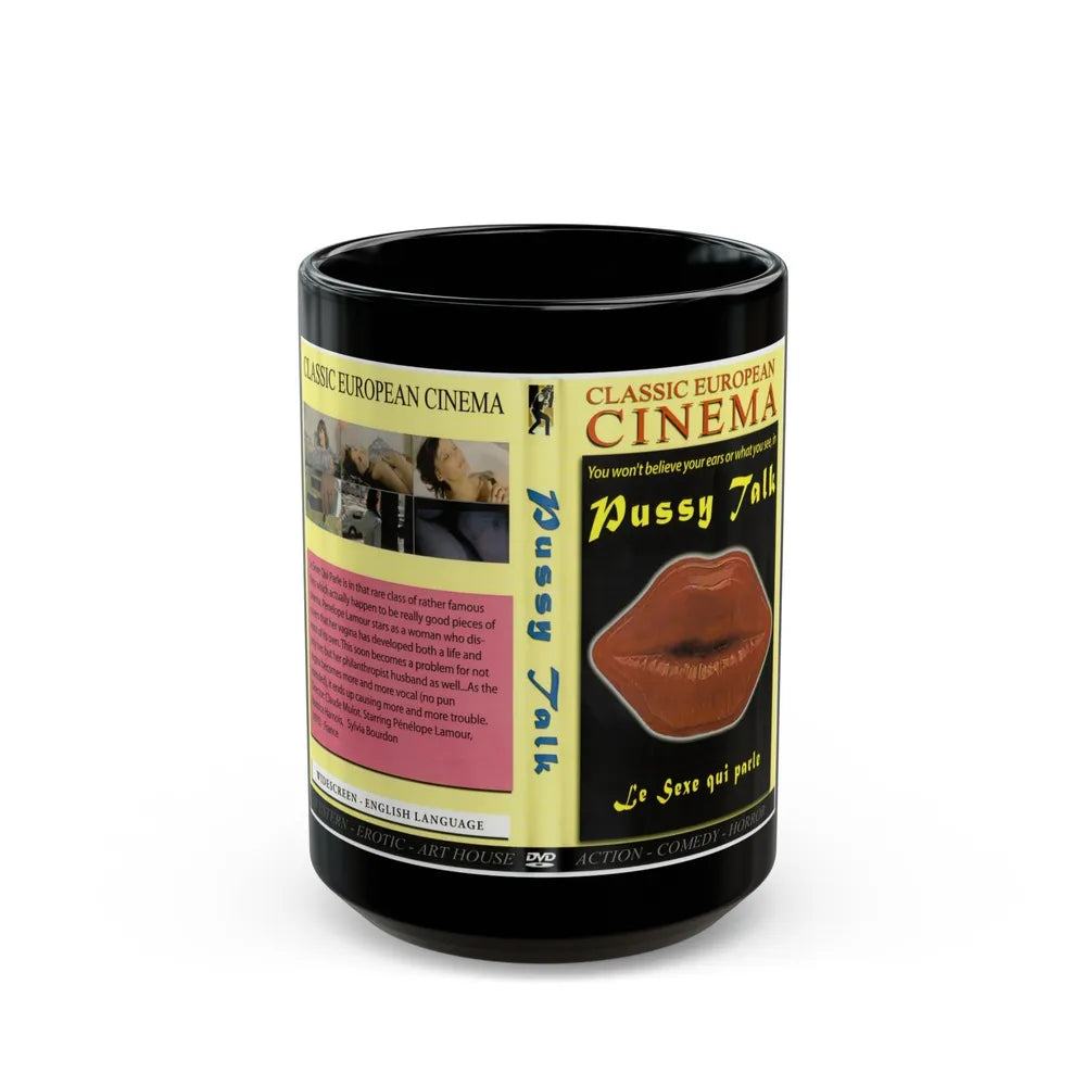 PUSSY TALK (VHS COVER) - Black Coffee Mug-15oz-Go Mug Yourself