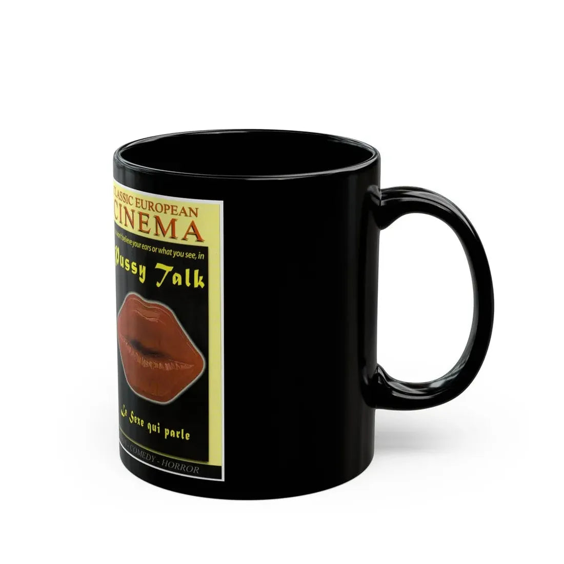PUSSY TALK (VHS COVER) - Black Coffee Mug - Go Mug Yourself