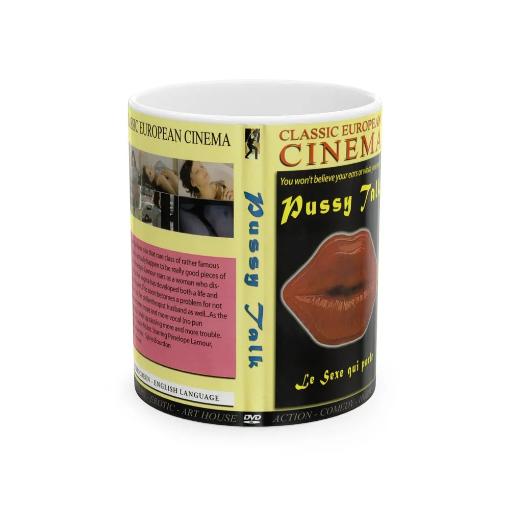 PUSSY TALK (VHS COVER) - White Coffee Mug-11oz-Go Mug Yourself