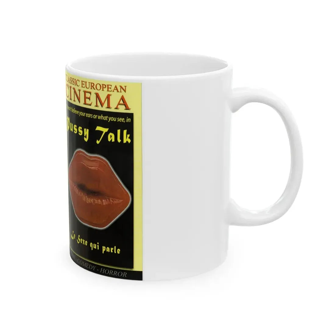 PUSSY TALK (VHS COVER) - White Coffee Mug - Go Mug Yourself