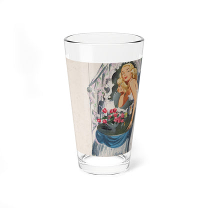 Putting on Her Make-Up, The American Weekly story illustration (Magazine Illustration) Pint Glass 16oz-16oz-Go Mug Yourself