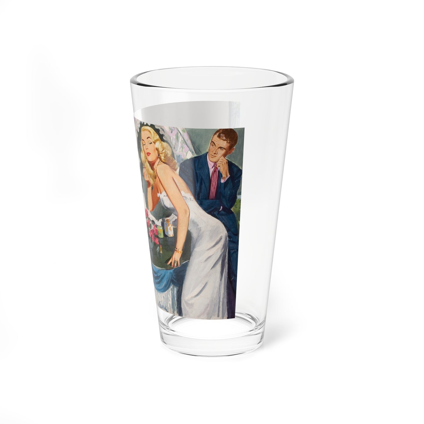 Putting on Her Make-Up, The American Weekly story illustration (Magazine Illustration) Pint Glass 16oz-Go Mug Yourself