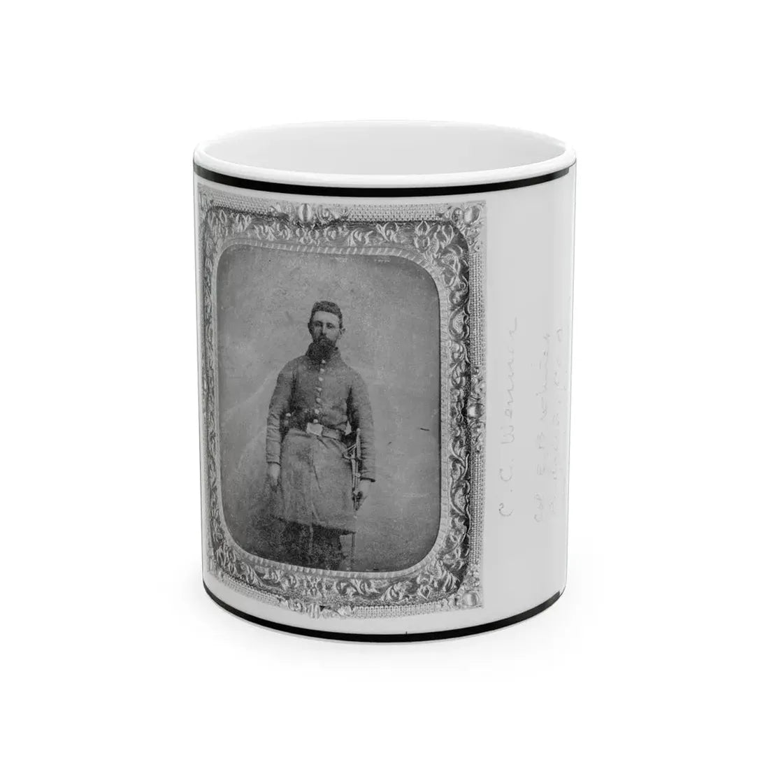 Pvt. C.C. Wenner, Co. A., 35th Virginia Cavalry, C.S.A., Three-Quarter Length Portrait, Facing Front (U.S. Civil War) White Coffee Mug 11oz - Go Mug Yourself